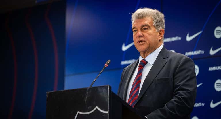 Joan Laporta, en rueda de prensa.