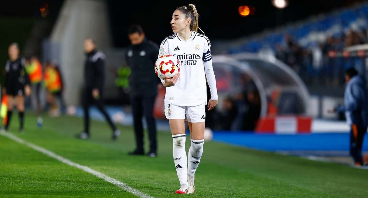 Olga Carmona, capitana y jugadora del Real Madrid, durante un partido de Copa de la Reina. /GETTY