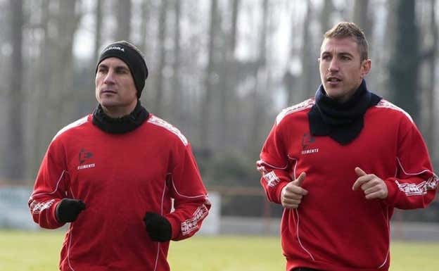 José y Angel Martínez en el Girona.  @MateosPoch