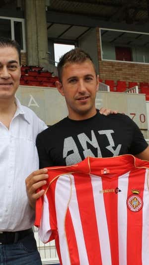 Angel Martínez en su presentación como 'gironí'.  GIRONA FC