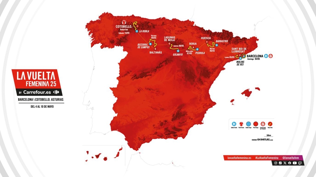 Recorrido de La Vuelta Femenina 25 by Carrefour.es.