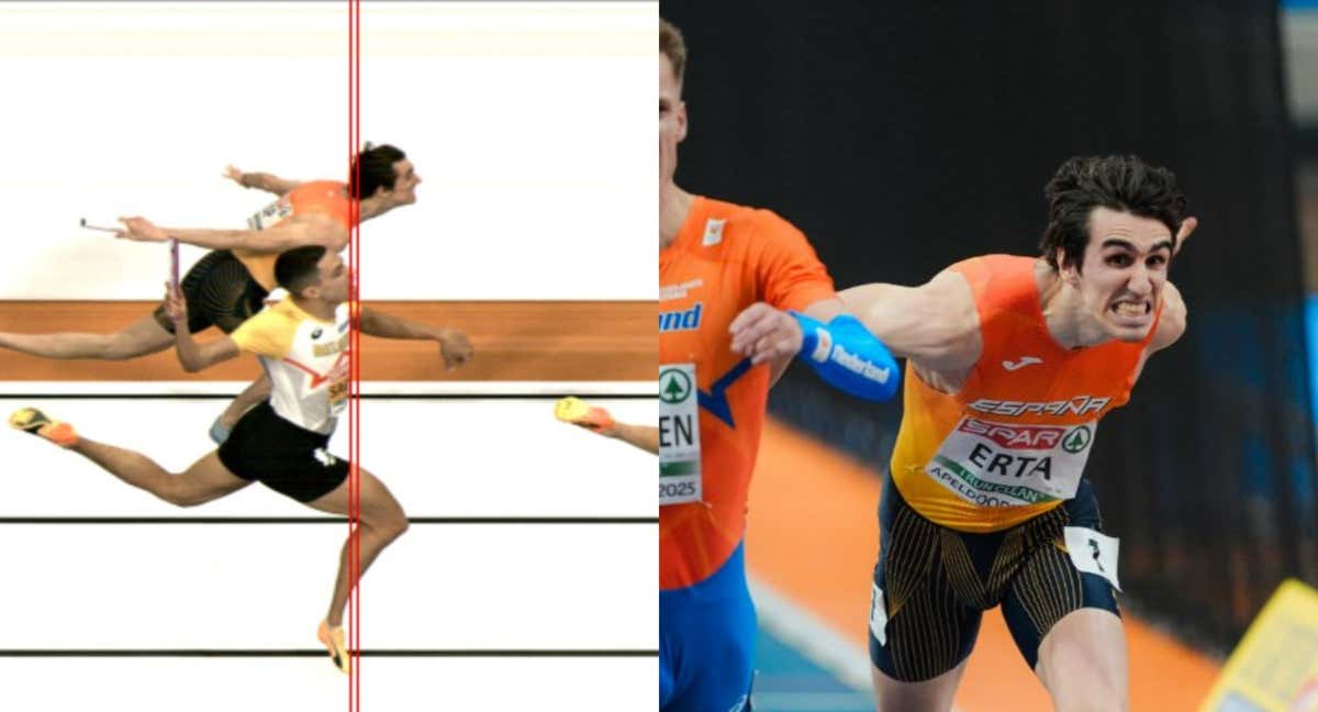 La photo finish y el último 'pecho de plata' de Bernat Erta./EUROPEAN ATHLETICS/RFEA