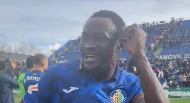 El origen de la celebración viral de Djené que ya es tradición cada vez que el Getafe gana: “¿Dónde están los tres puntos? Aquí, en el bolsillo”