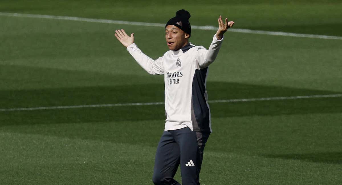 Kylian Mbappé, en un entrenamiento de esta temporada./REUTERS