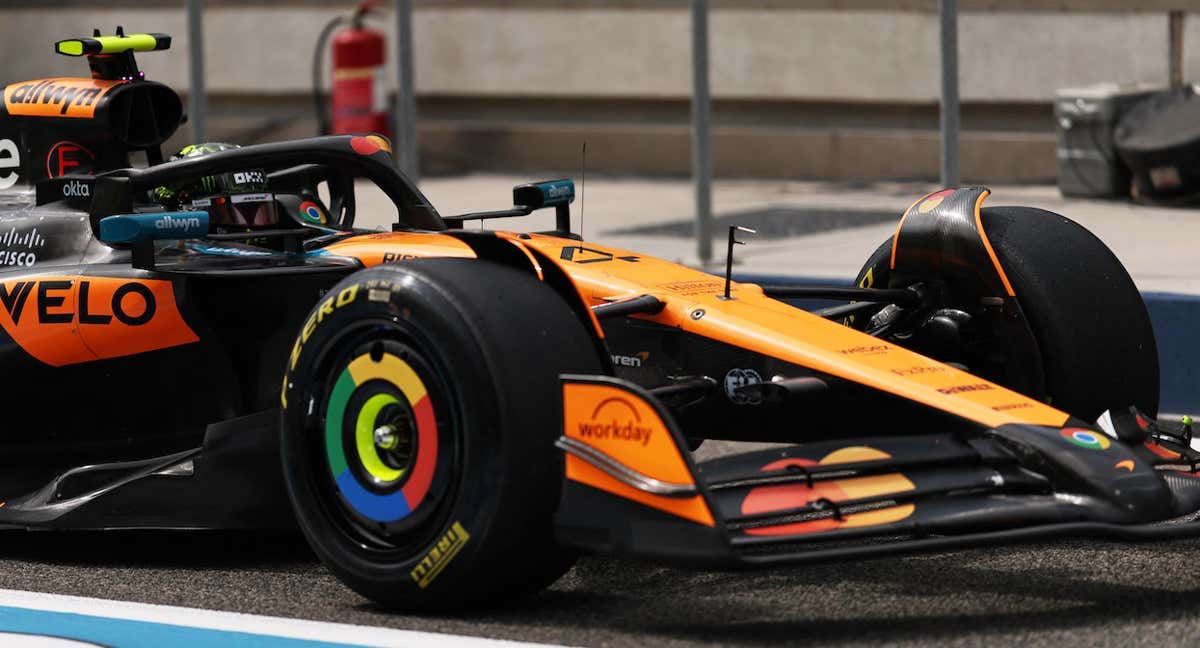 Lando Norris realizó la mejor simulación de carrera en los test de Baréin./REUTERS