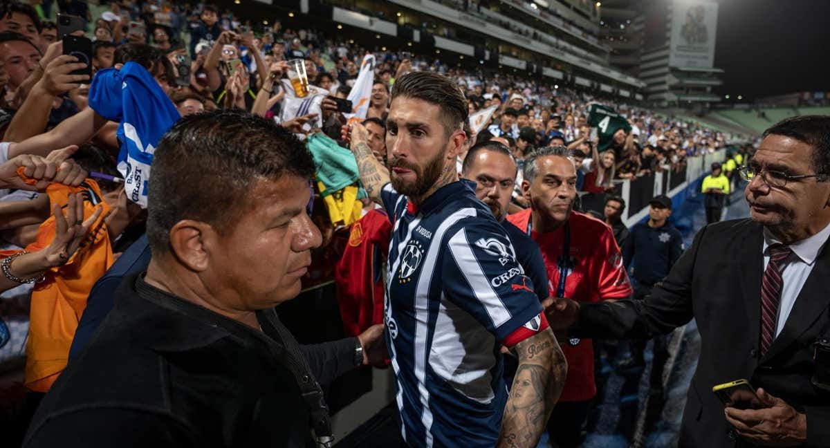 Sergio Ramos, después de un partido de Rayados./EFE