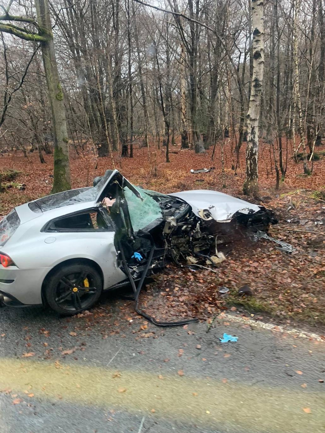 Imagen del coche de Michail Antonio tras el accidente.  REDES SOCIALES