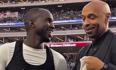 Waterman se fue a celebrarlo junto a su ídolo de la infancia, Thierry Henry, que estaba de comentarista del partido.