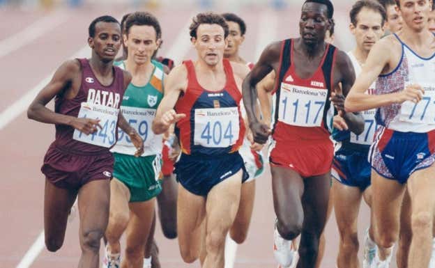 Fermín Cacho, durante los Juegos de Barcelona 92'.  Joma