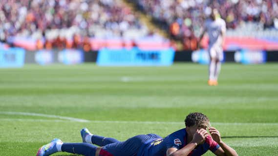 Lamine Yamal durante el choque. /AGENCIAS