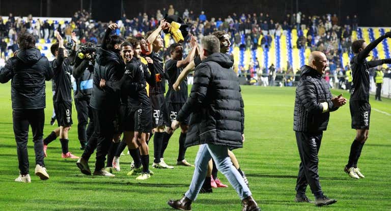 El Tirsense, en la celebración del pase a semis.