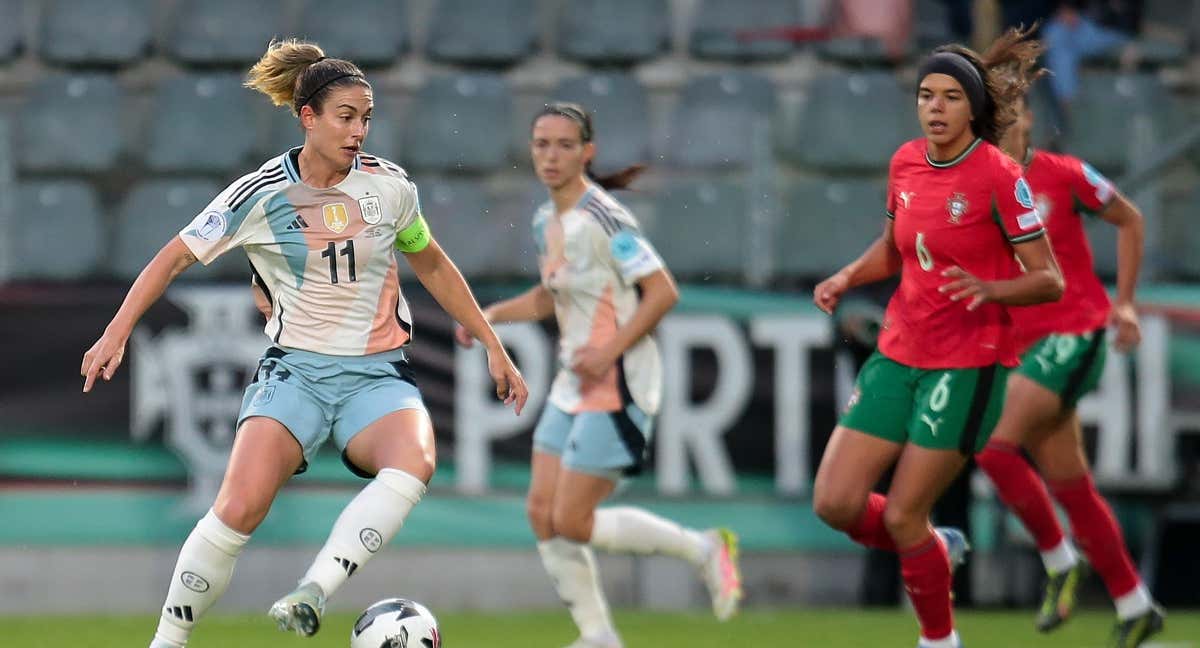 Alexia Putellas durante el partido contra Portugal de Nations League femenina.