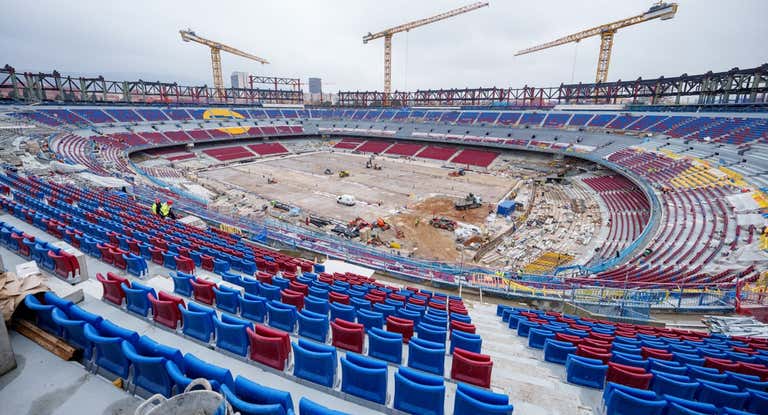 Imagen actual de las obras del Spotify Camp Nou.