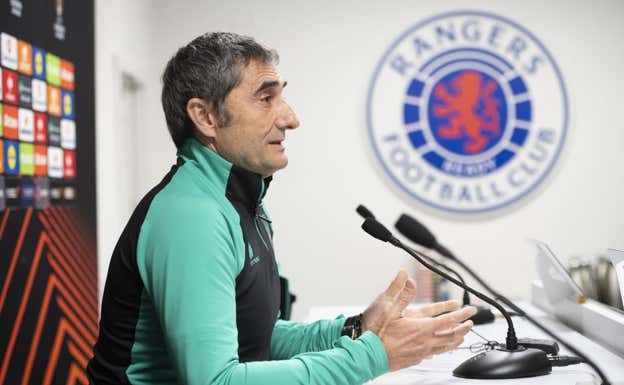 Valverde, durante la rueda de prensa en Ibrox Stadium. Athletic Club