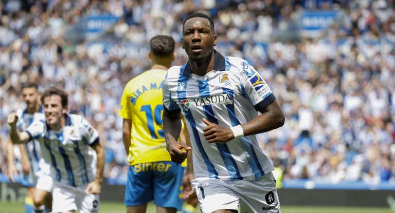 Sheraldo Becker celebra el gol marcado a Las Palmas.