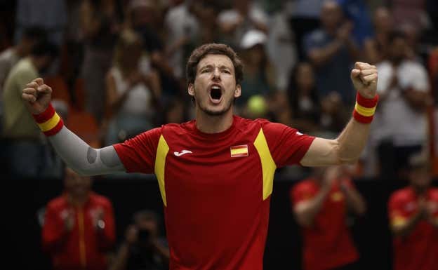 Pablo Carreño, en septiembre de 2024 en la Copa Davis en Valencia.  EFE/ Biel Aliño