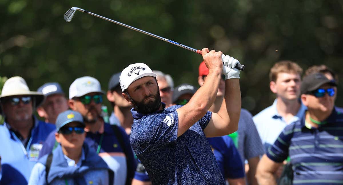 Jon Rahm, este jueves, en la primera jornada del Masters de Augusta.