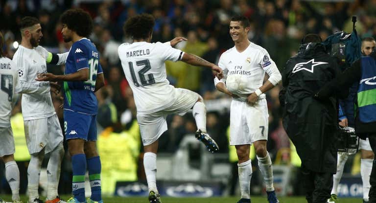 Cristiano Ronaldo, tras haberle hecho un hat-trick al Wolfsburgo.