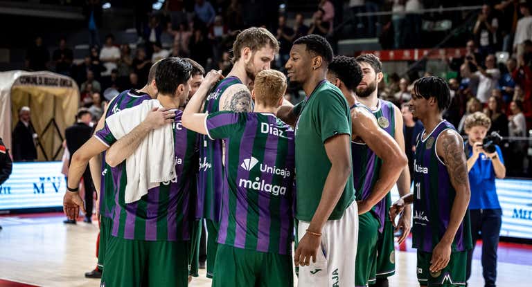 Unicaja celebra el pase a la Final Four de la Champions.