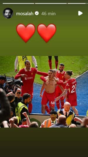 Mensaje de Salah en sus redes sociales. Instagram
