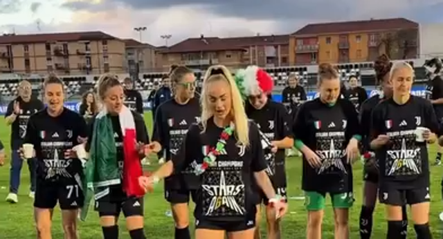 La Juventus Femenina celebra su título de Serie A a ritmo de Karol G.