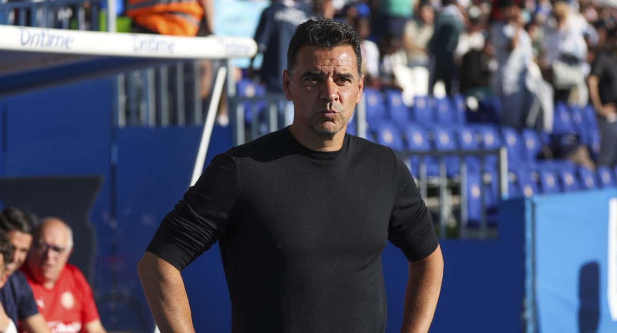 Michel durante el encuentro entre el Girona y el Leganés.