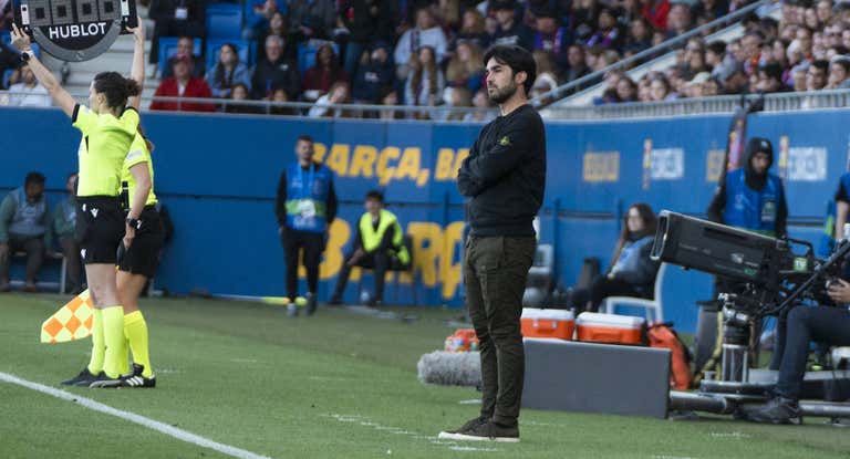 Pere Romeu durante el partido entre el Barcelona y el Chelsea.