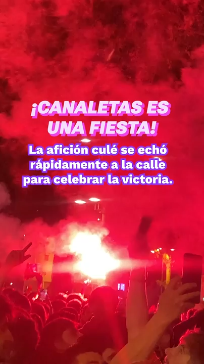 La afición blaugrana se echó a las calles en Barcelona para celebrar la victoria en la Copa del Rey.
