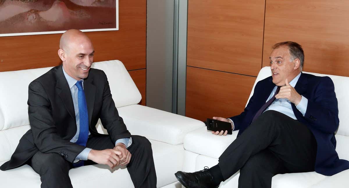 Rubiales y Tebas, en una foto de archivo de 2018.