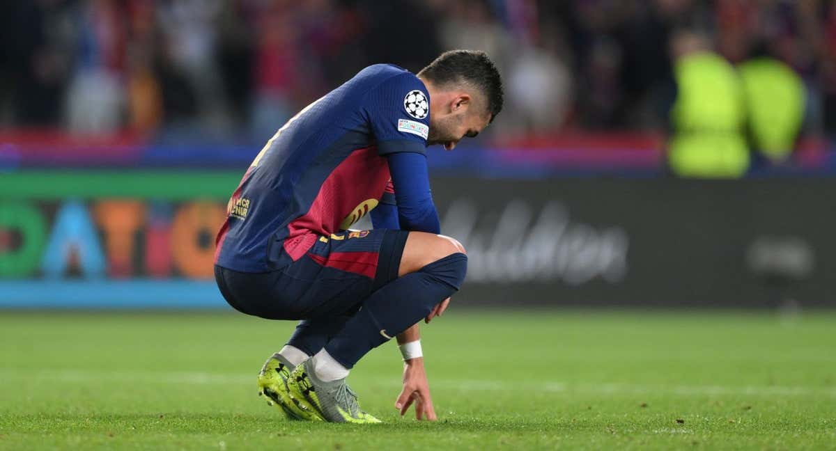 Ferran Torres, en una acción del encuentro ante el Inter en la ida de semifinales de la Champions. /GETTY
