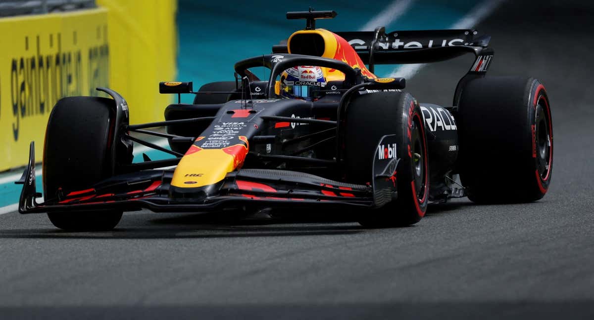 Verstappen, en la clasificación de Miami./REUTERS