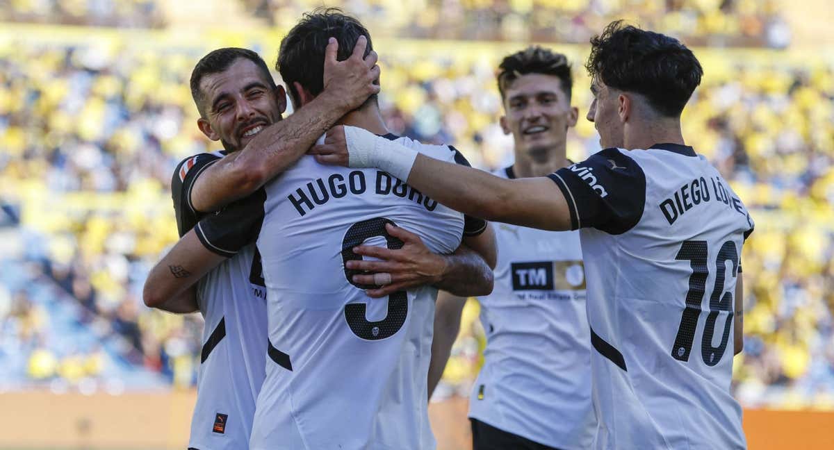 Hugo Duro celebra un gol./EFE
