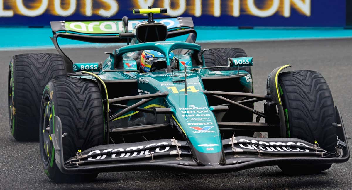 Alonso, rodando en Miami./REUTERS
