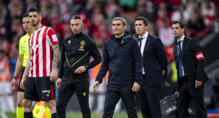 Valverde, durante el último choque en San Mamés ante el Alavés.