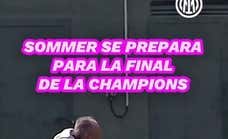 El portero del Inter se está preparando para la final de la Champions ¡parando pelotas de tenis!