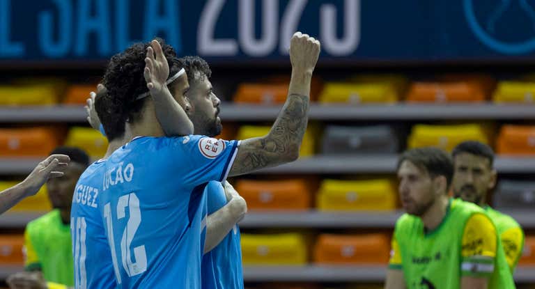 El Movistar Inter celebra uno de los goles del encuentro.