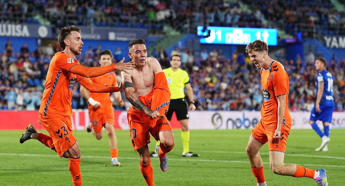 Iago Aspas, en el momento de anotar el segundo gol del Celta. /GETTY