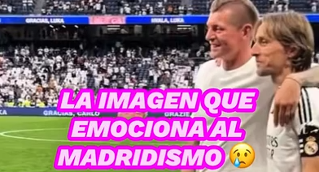 Kroos estuvo presente en el Bernabéu para despedirse de Modric.