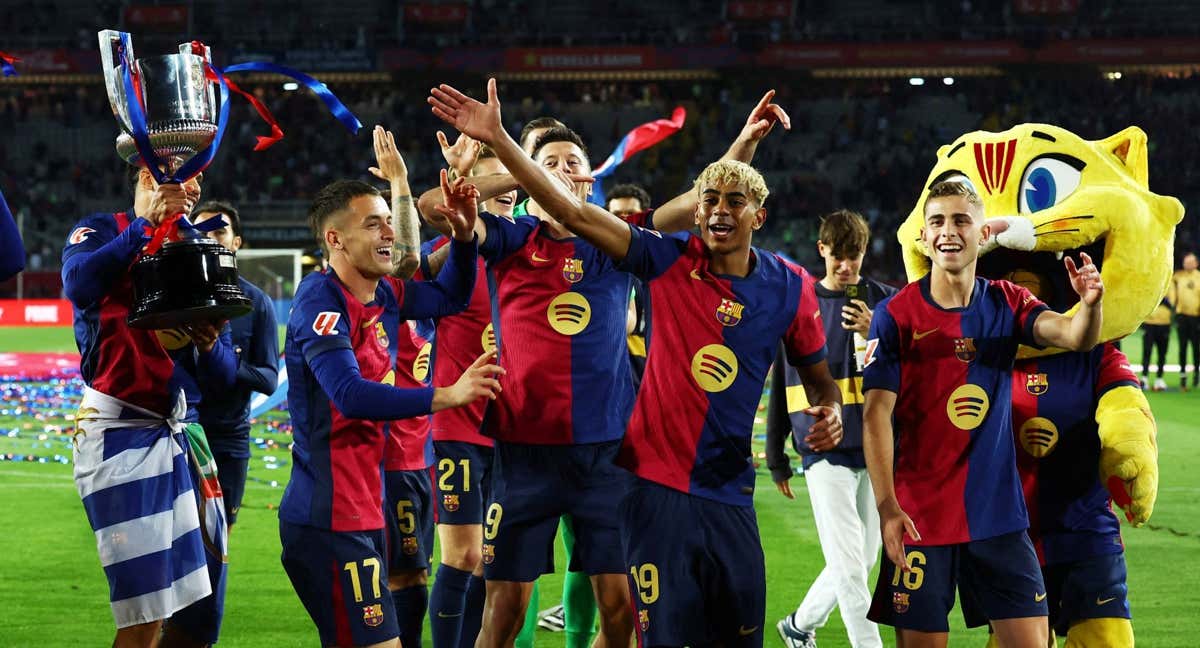 El Barcelona celebra el doblete. /EP