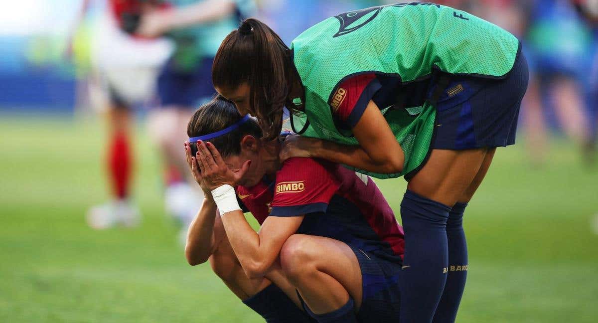 Aitana, tras la derrota ante el Arsenal en Lisboa./REUTERS/Pedro Nunes